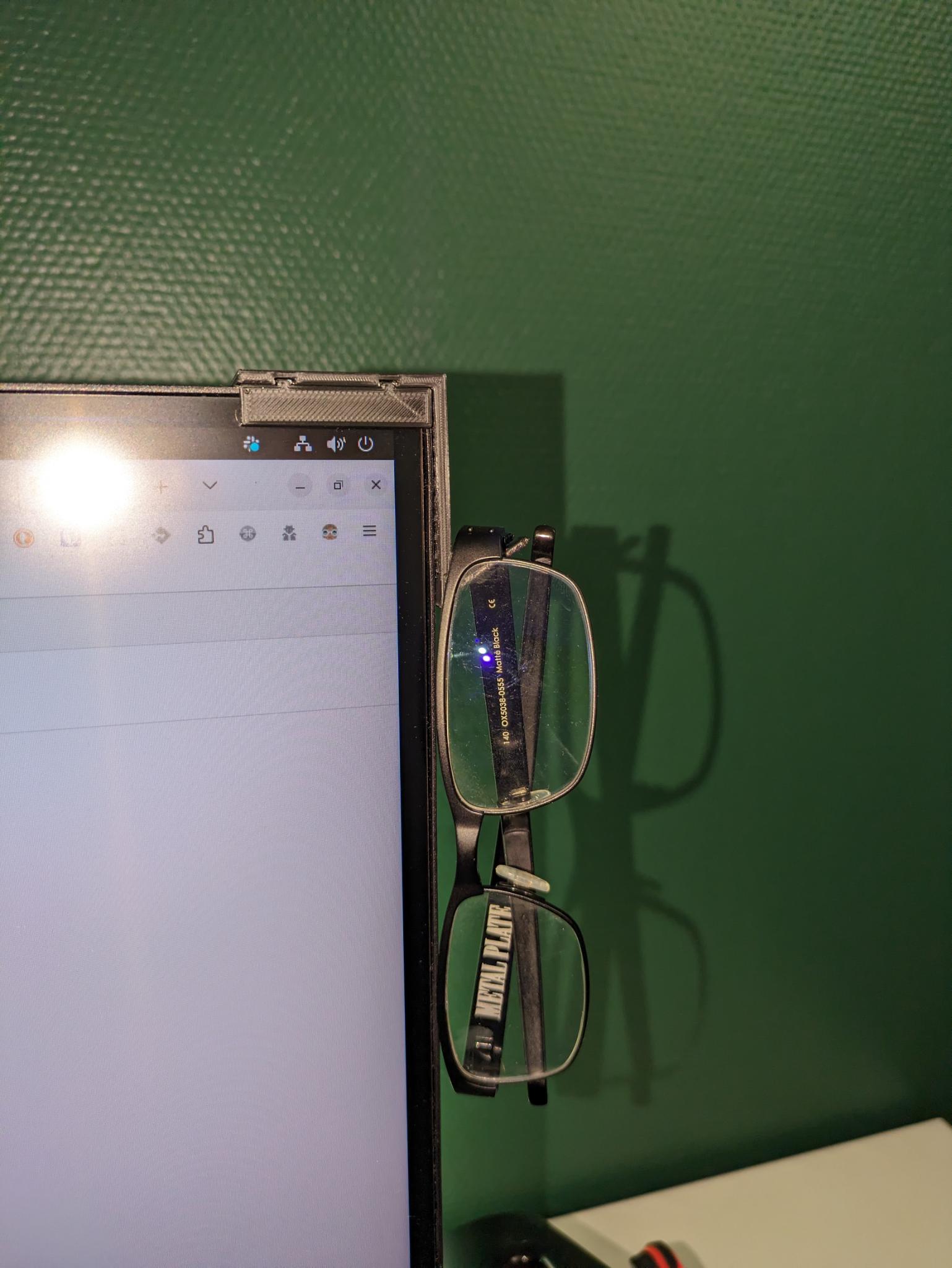 Adjustable Monitor Eyeglass Holder - Split (no support)