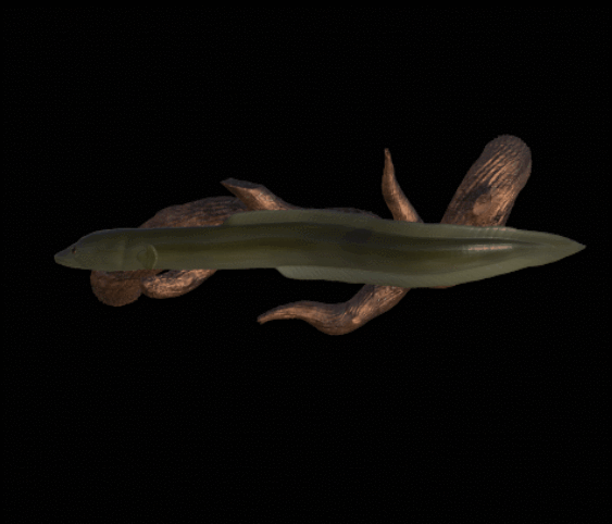 Eel underwater statue