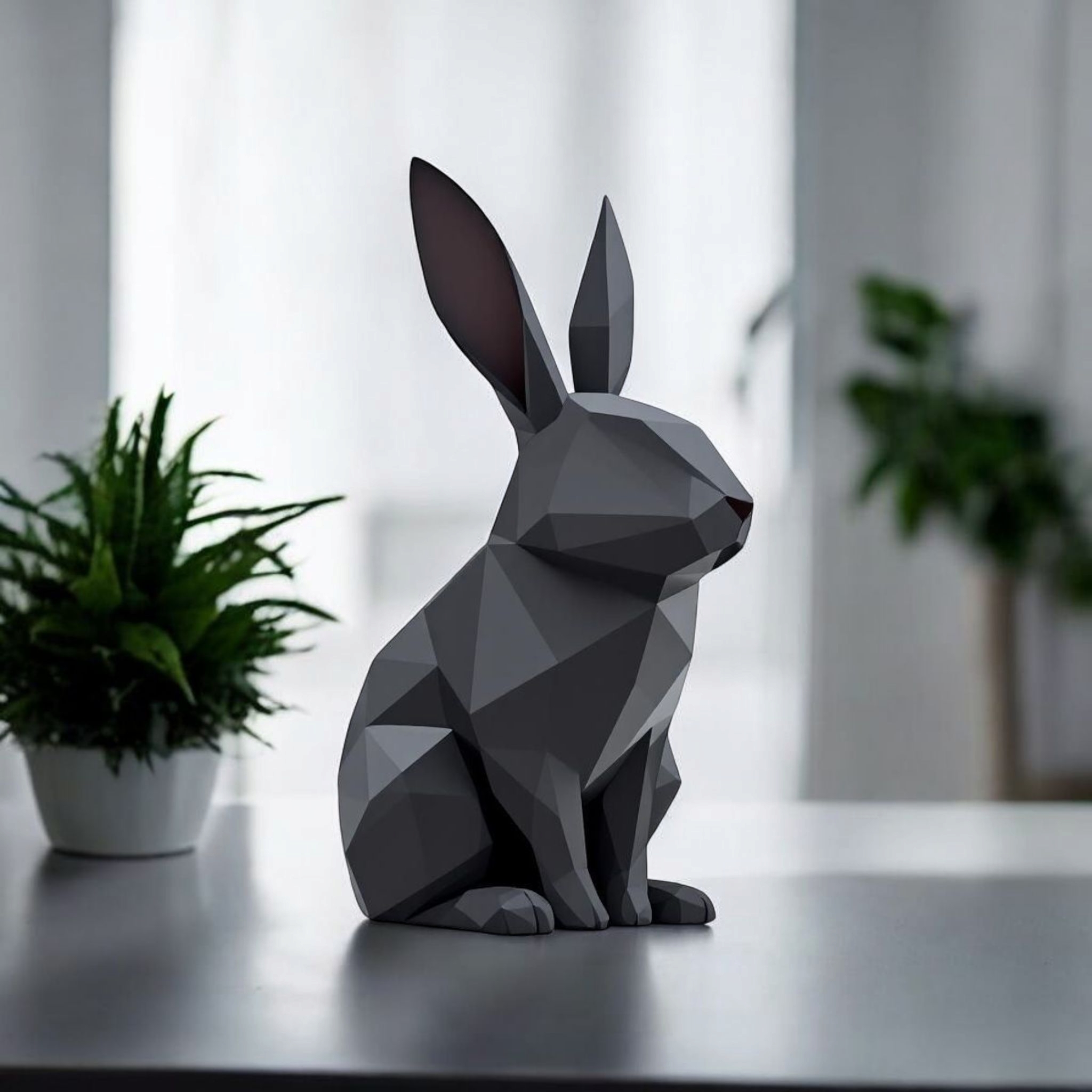 Minimalist Low Poly Rabbit, Low Poly Bunny