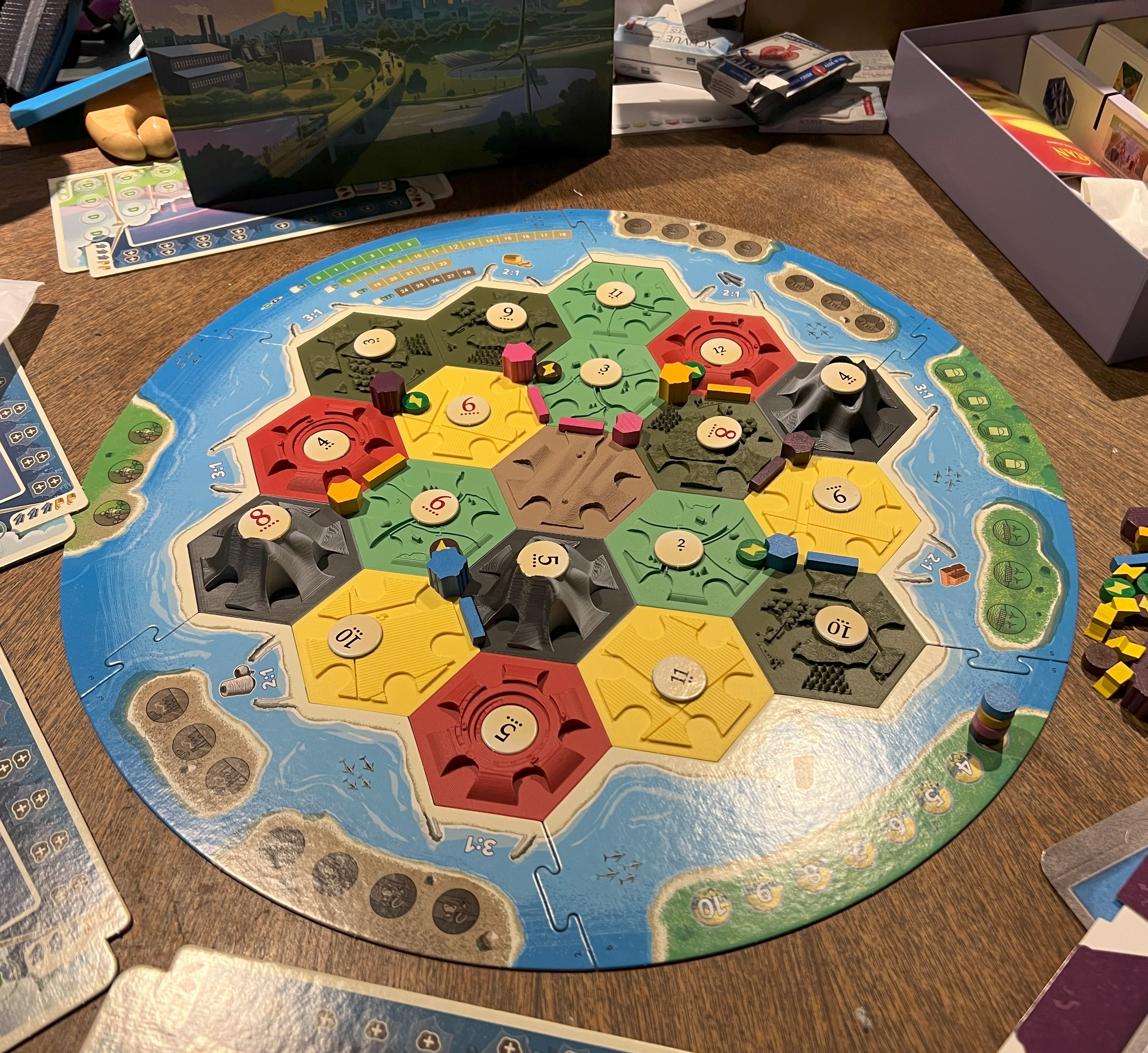 3D CATAN New Energies Hex Tiles