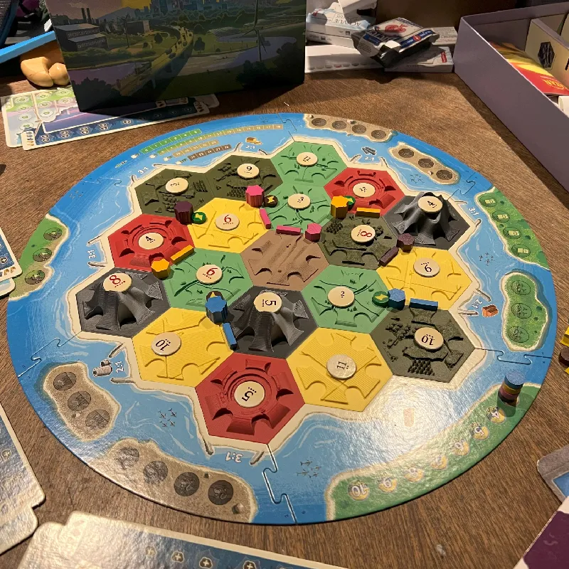 Settlers of Catan 3D printed & hand hot painted replacement game board terrain tiles