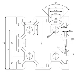 4040 Aluminum Extrusion Dimensions