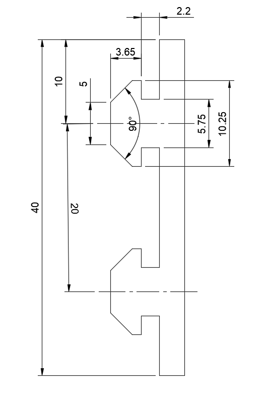 4040 Aluminum Extrusion Dimensions by grizzie17 Download free STL