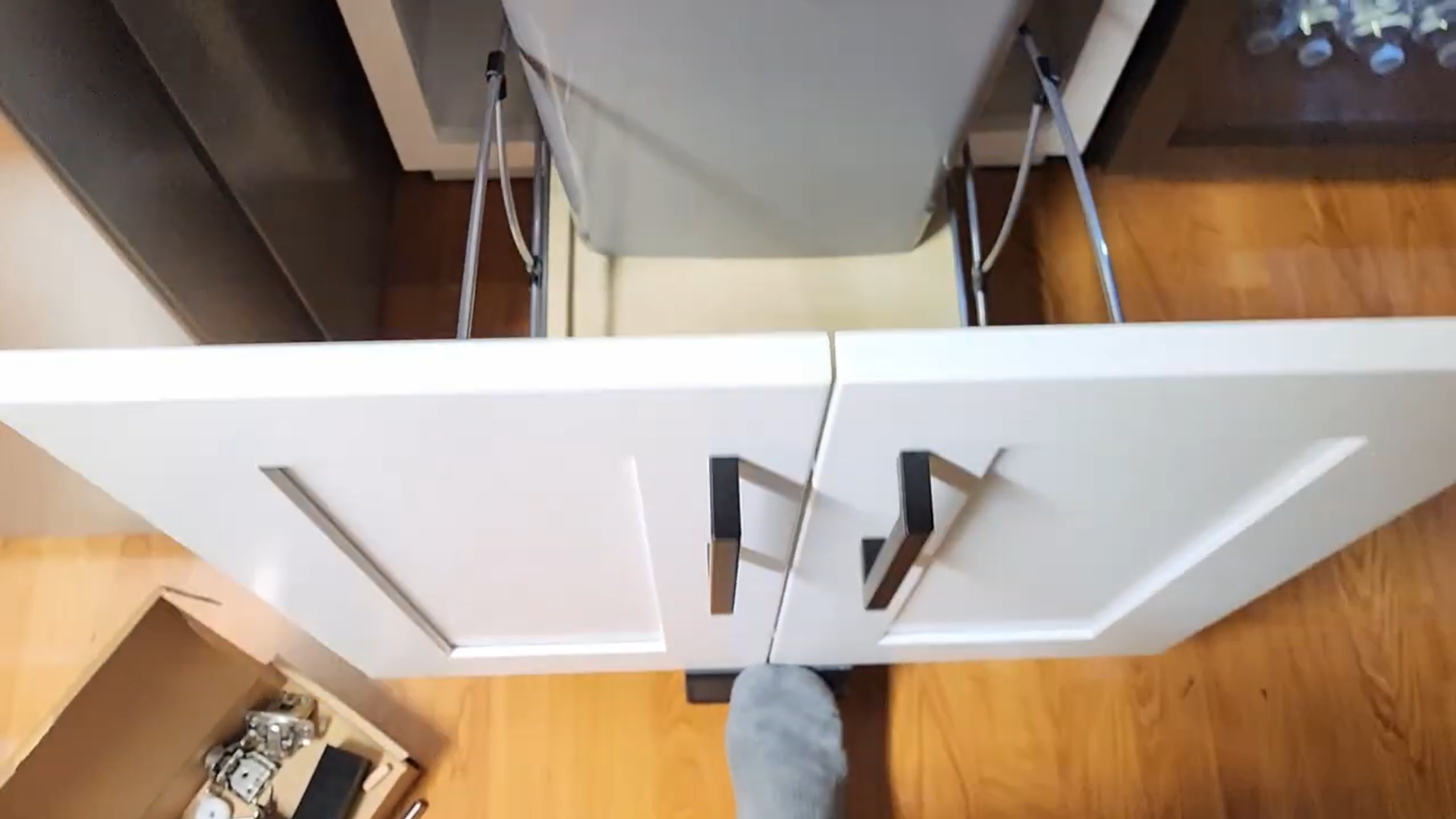 Double Door Cabinet Conversion for Rev-A-Shelf Trash Can