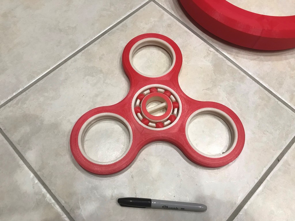 Large 298mm Fidget Spinner with bearing (no glue or screws 100% PLA)