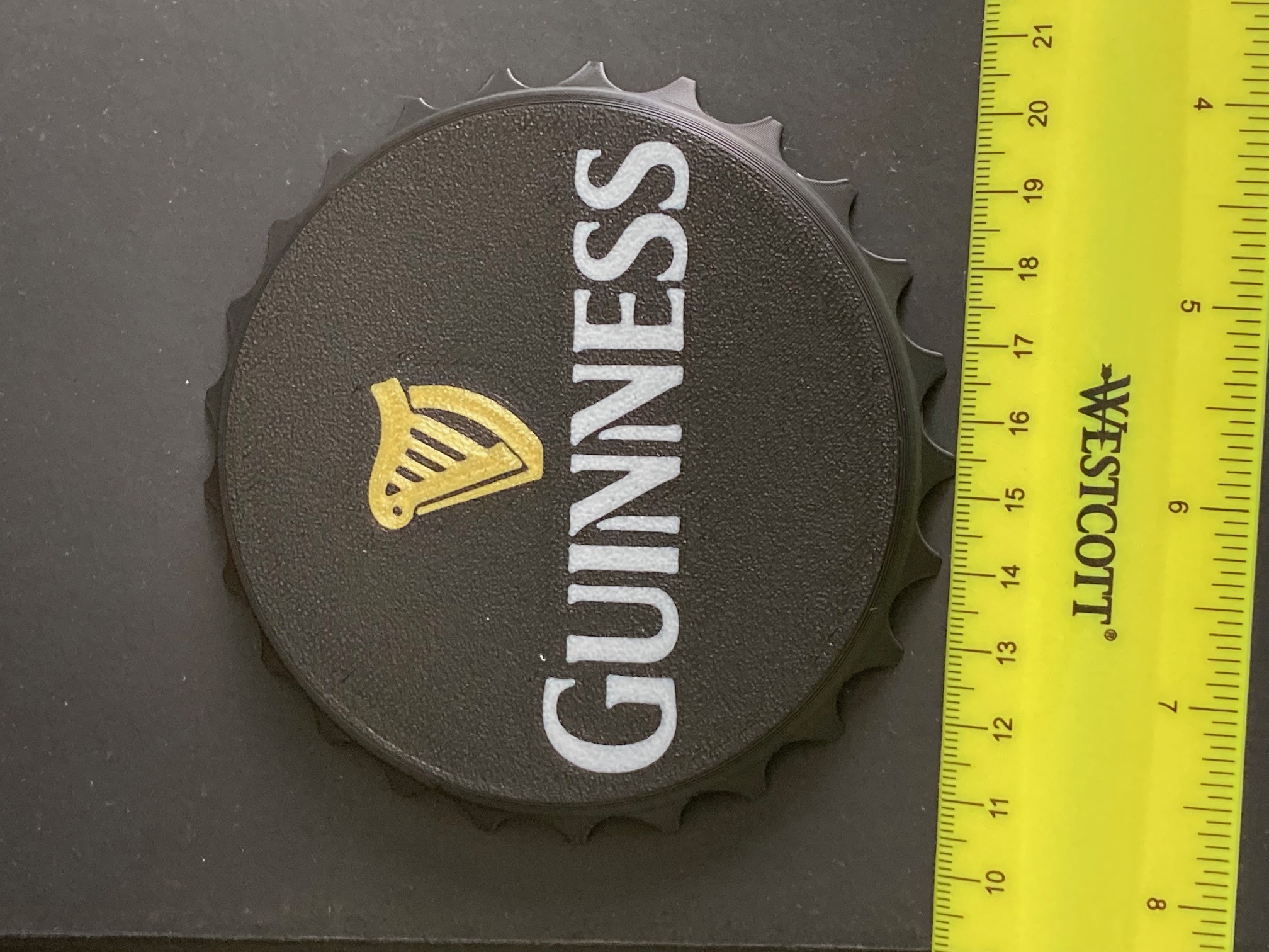 Guinness Large Bottle Cap Coaster by naiad001 Download free STL model