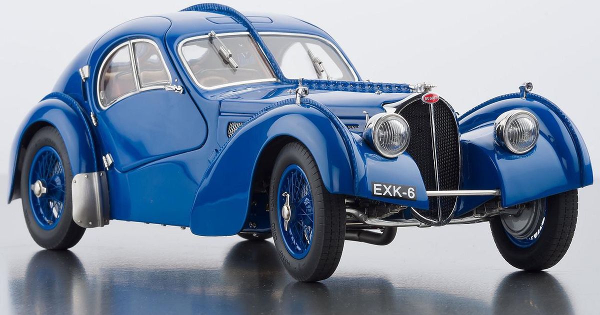 ミニカー Bugatti Typ 57 SC Atlantic Coupe 1938 Bugatti 57sc Atlantic 1938 La Voiture Noir - 1:8 Scale Model