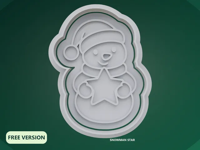 Snowmen Cookie Cutter STL – 3D Print Biscuit Mold