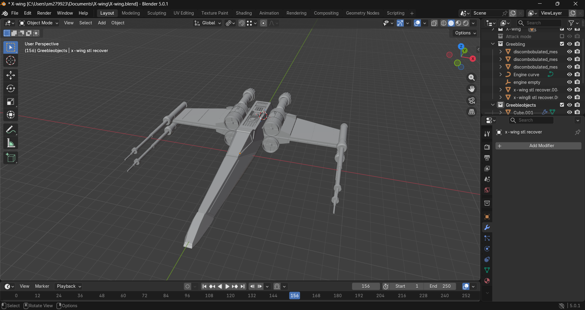 High detailed X-wing