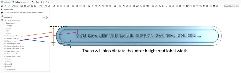 Editable configurable labels by middleagedspread | Download free STL ...