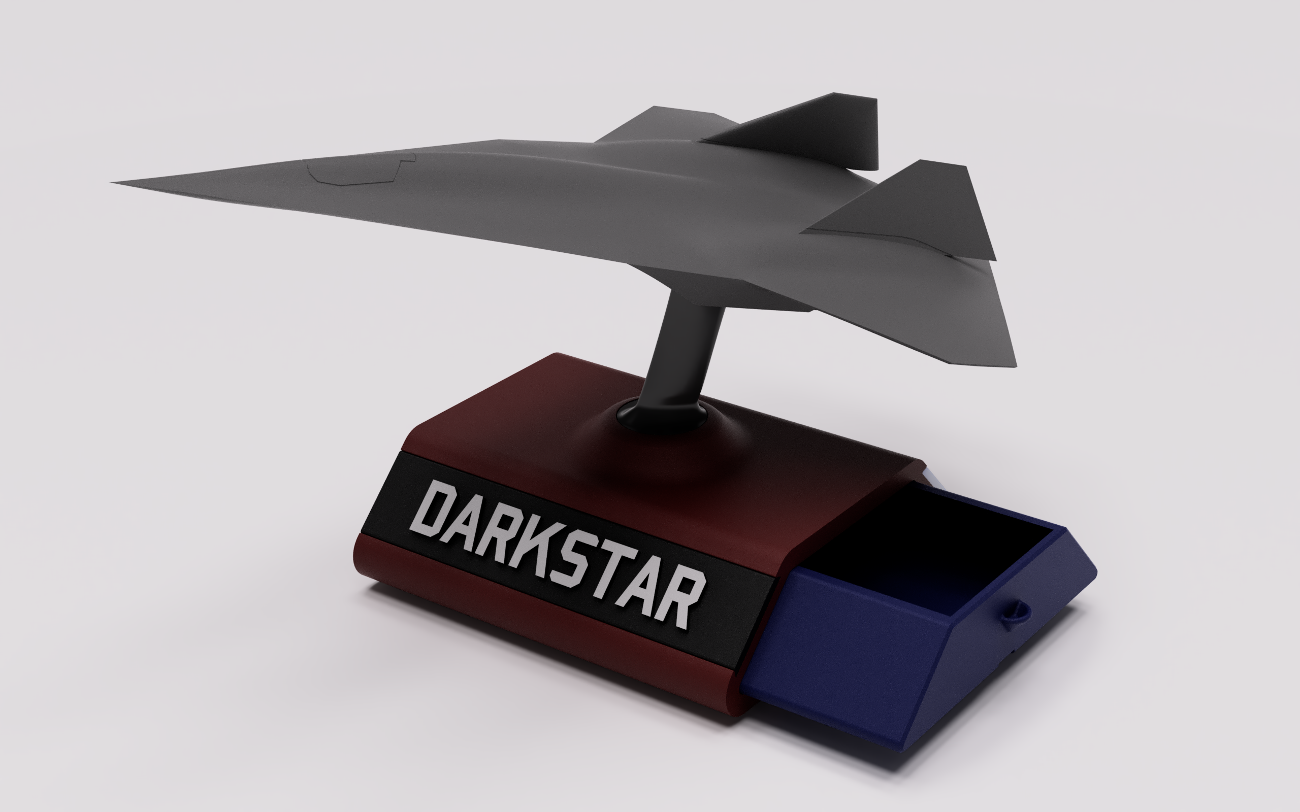 Rotating Desk Model Display / Trophy Stand with Drawer and