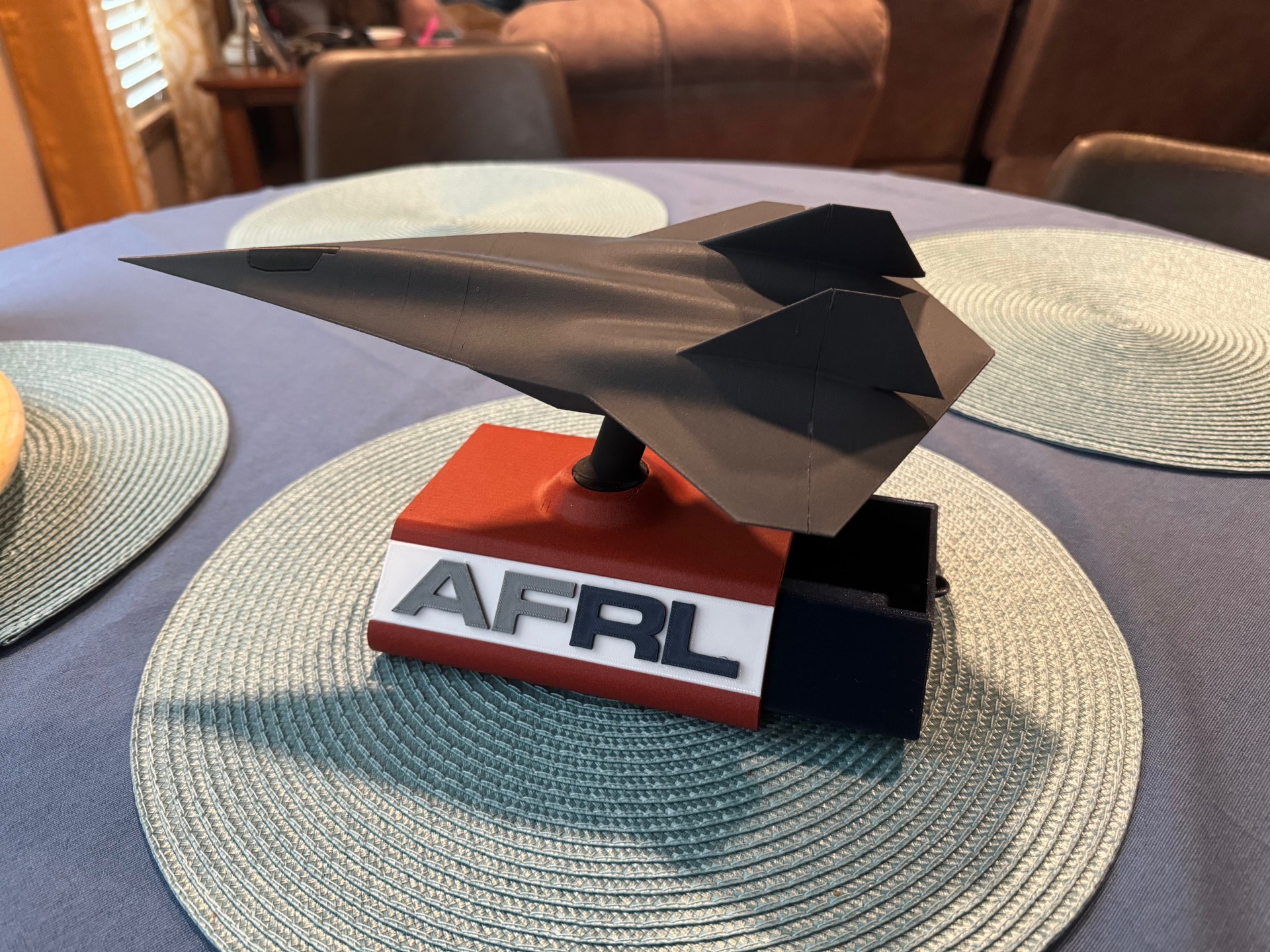 Rotating Desk Model Display / Trophy Stand with Drawer and