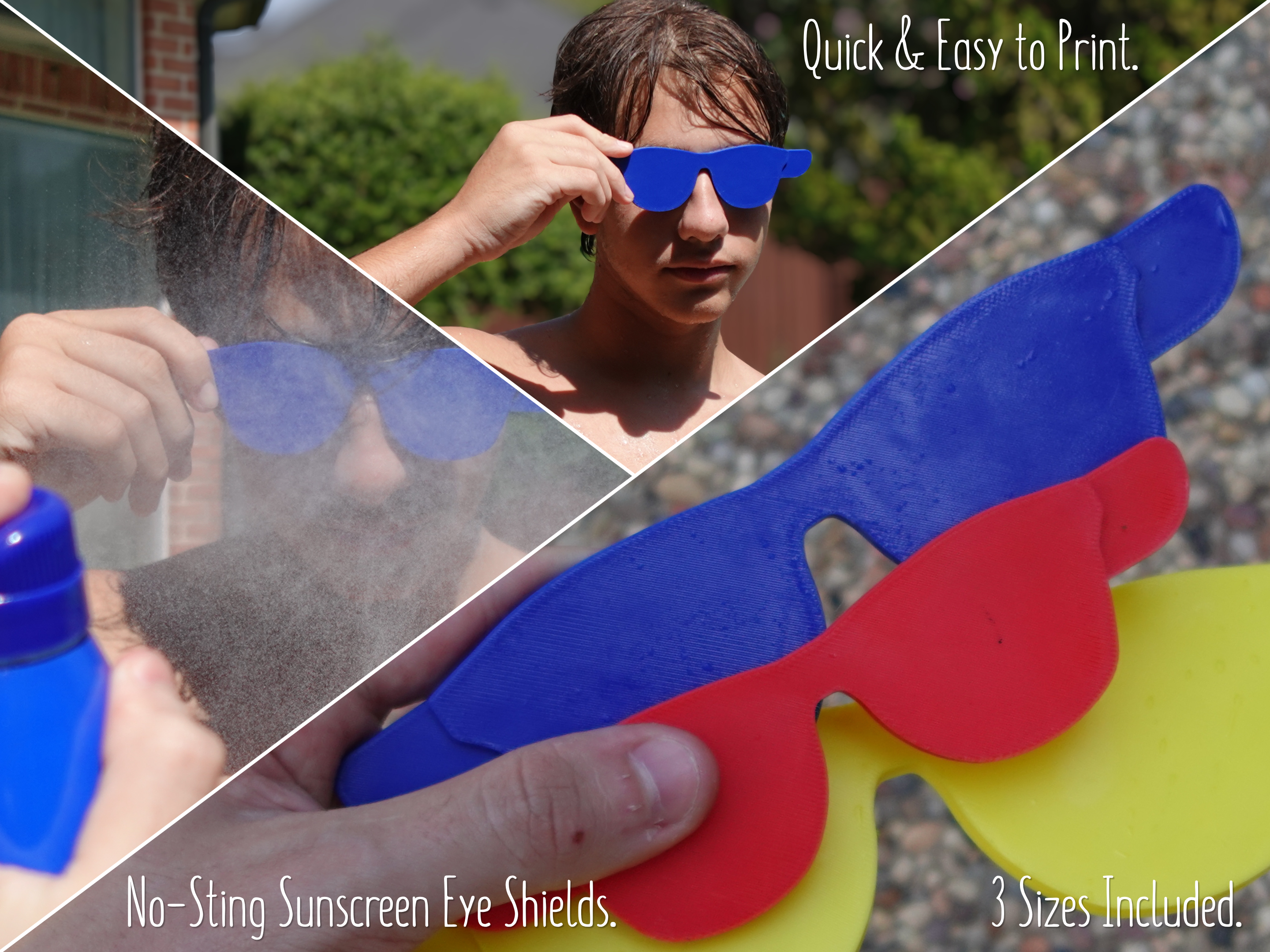No-Sting Sunscreen Eye Shields – 3 Sizes