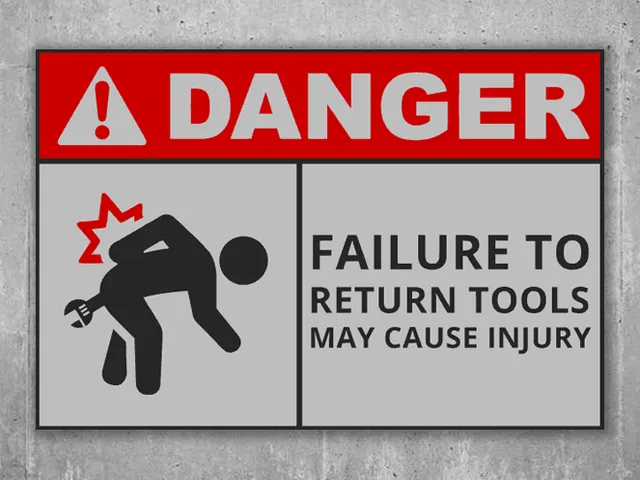 Failure to return tools may cause injury -sign