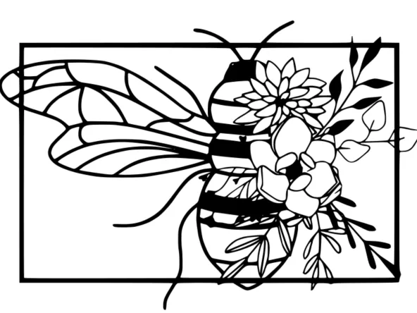 Bee Flower Wall Art