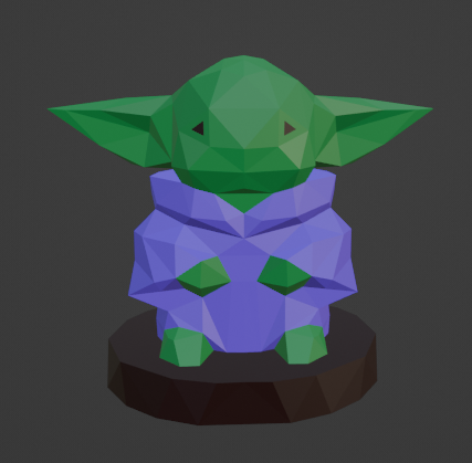 Little Yoda LowPoly Figurine