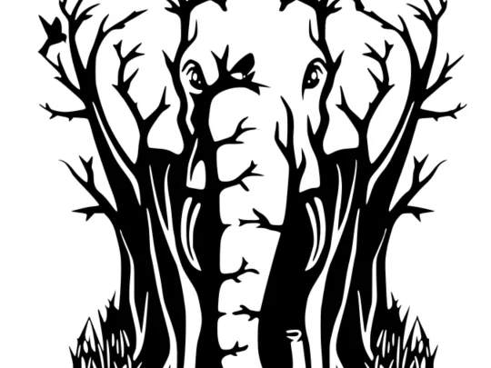 Elephant Silhouette Wall Art