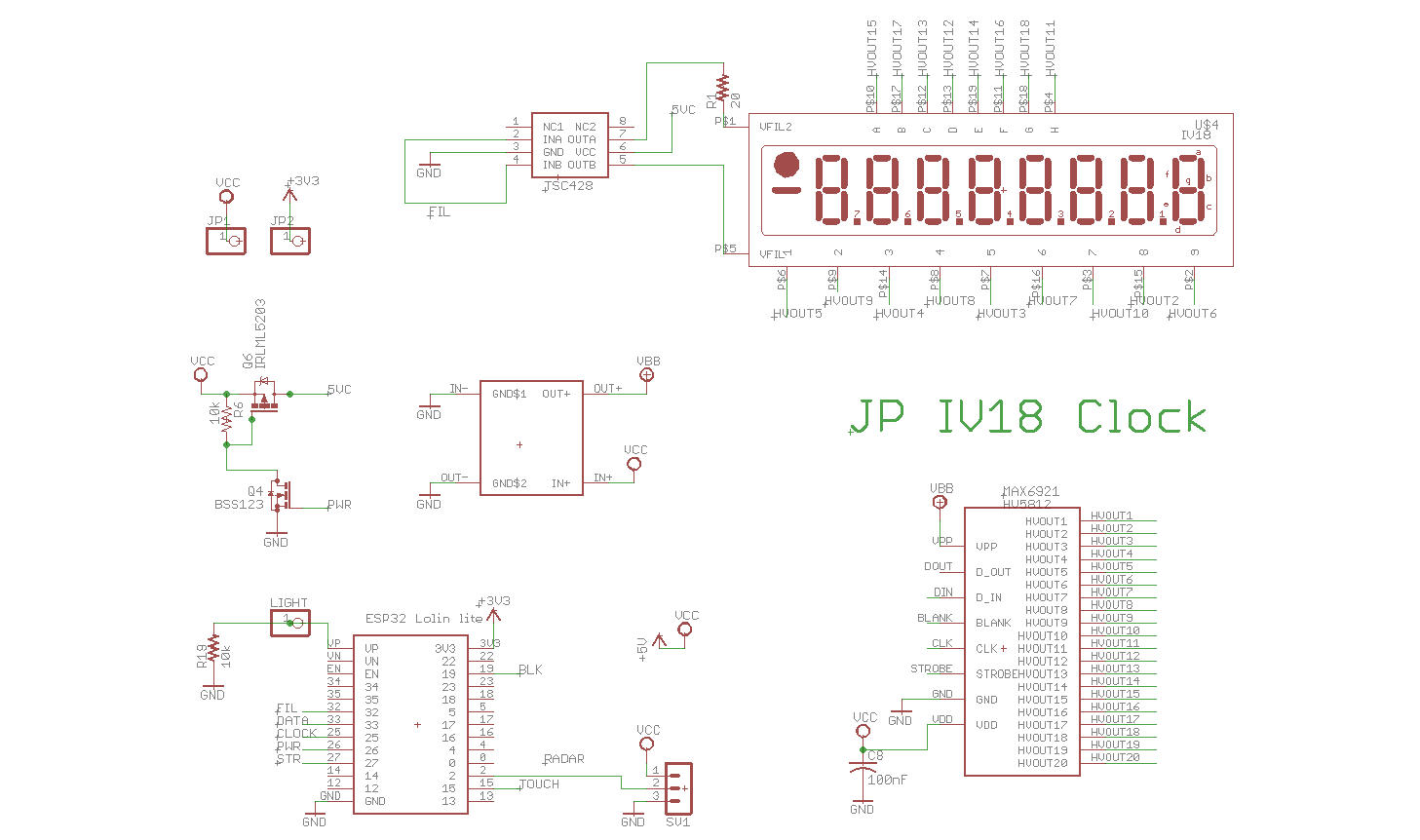 Miniatura 13 do modelo 3D JP IV18 VFD nixie clock