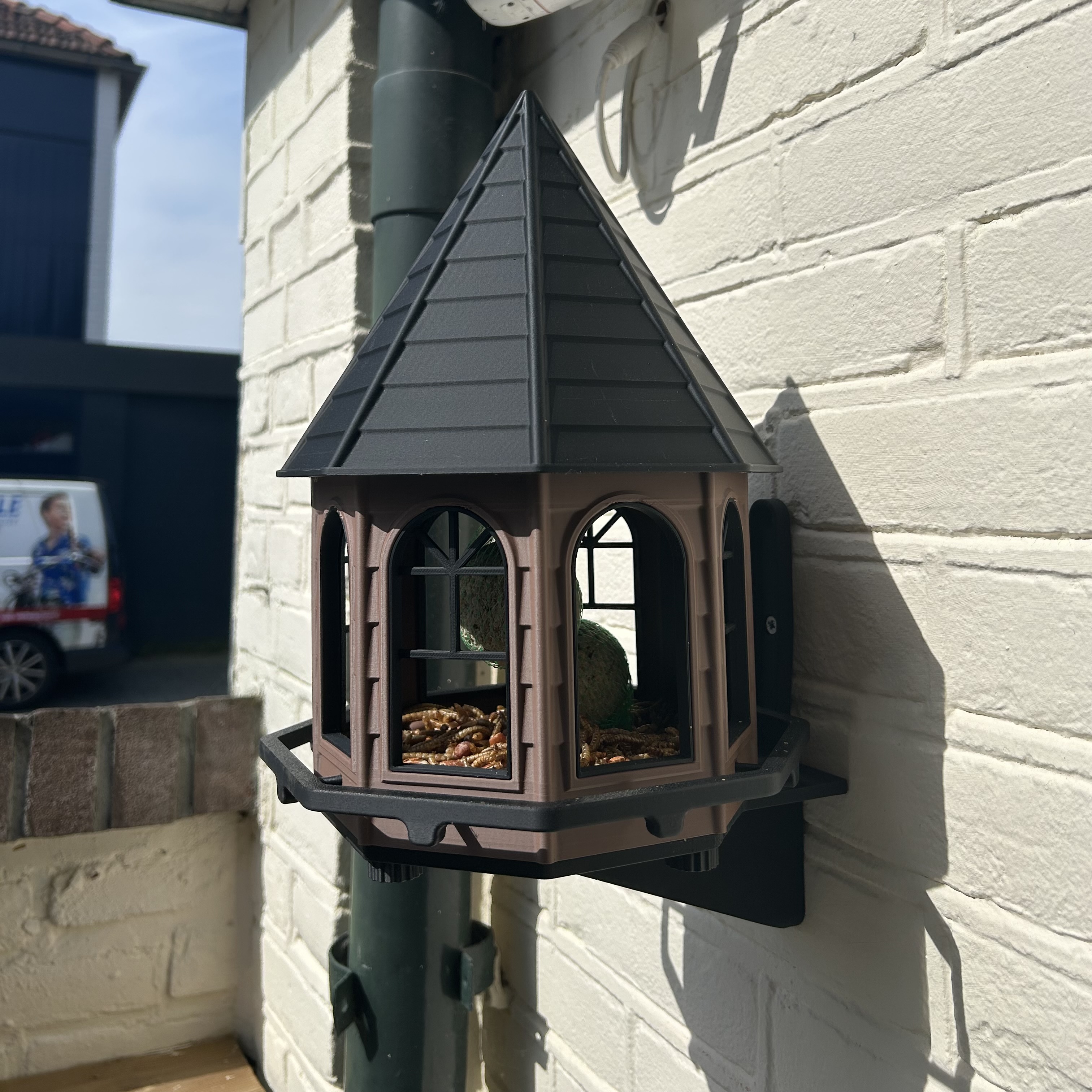 Classic bird feeder, octagonal house. by Techro3D Download free STL model