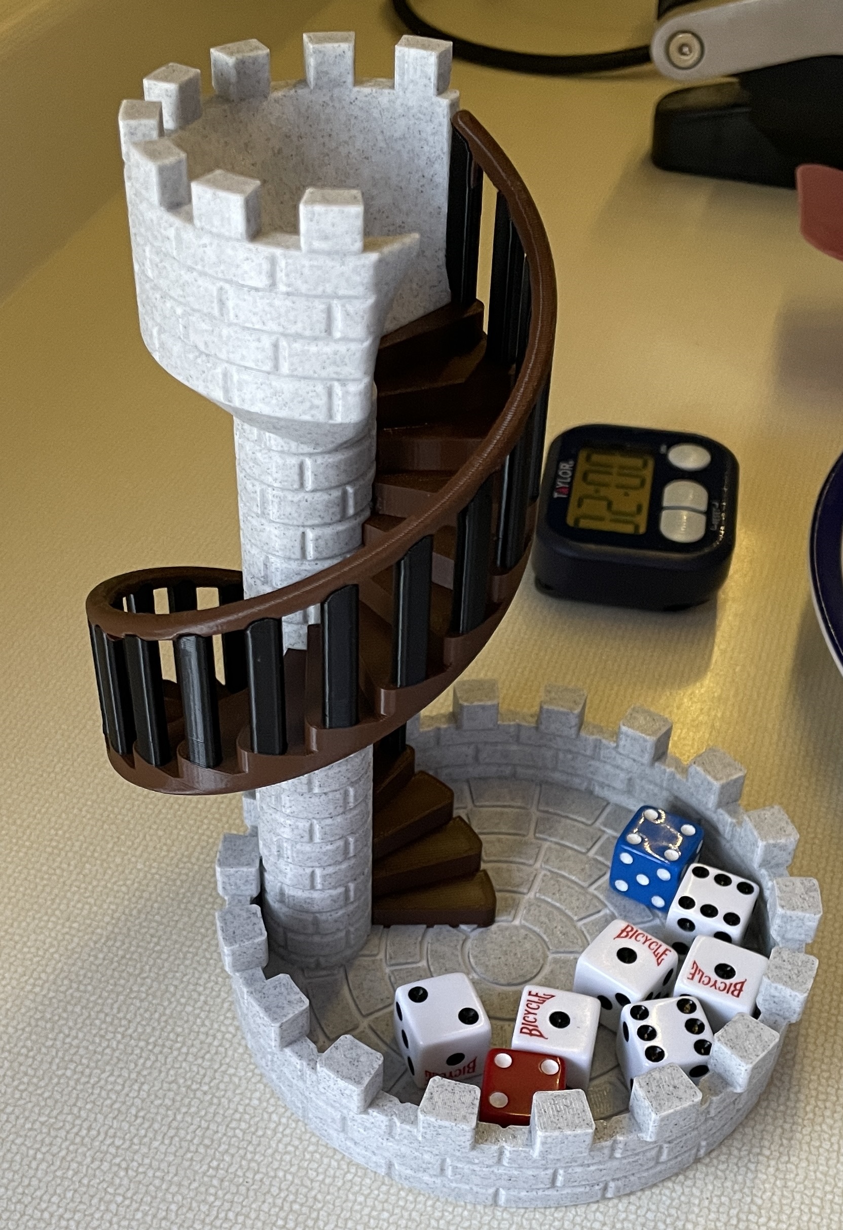 Color coded Dice Tower Castle Stairs