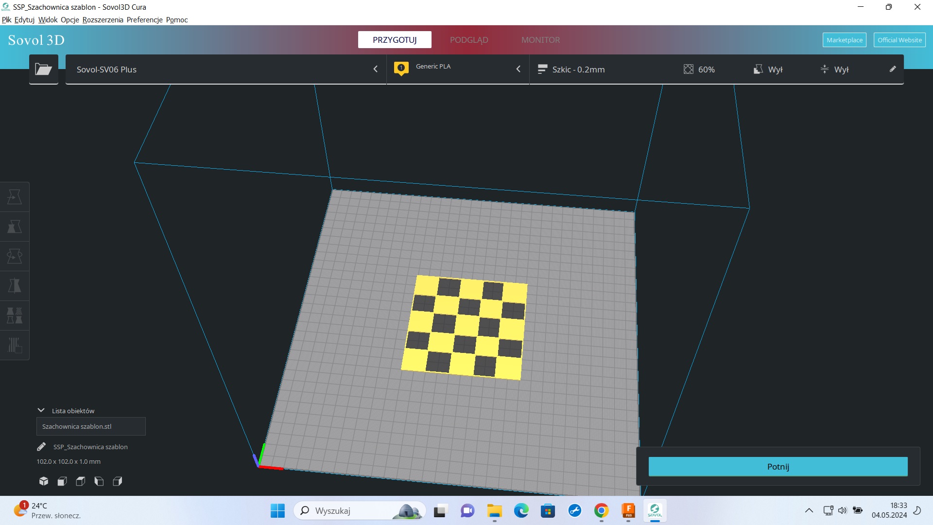 Chessboard template