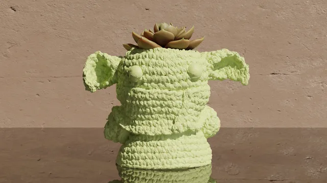 Crochet Baby Yoda - Star Wars Pot Plant