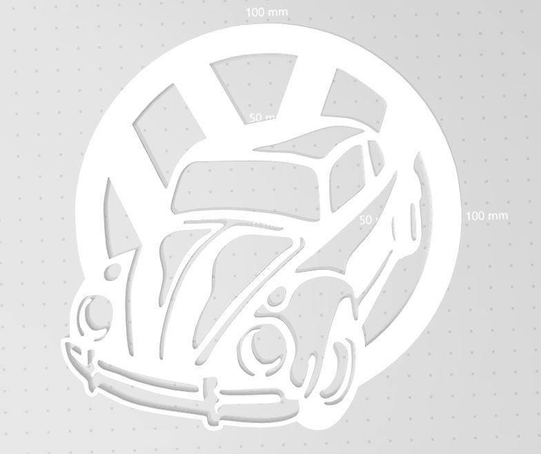 2D VW Beetle Duvarda (Sadece Plastik Aparattır!!!)