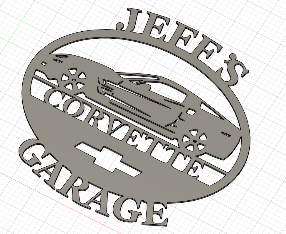 "Jeff's Corvette Garage" 3D Wall Sign / Plaque (C7 Edition)