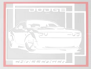 2D Dodge Challenger na zeď