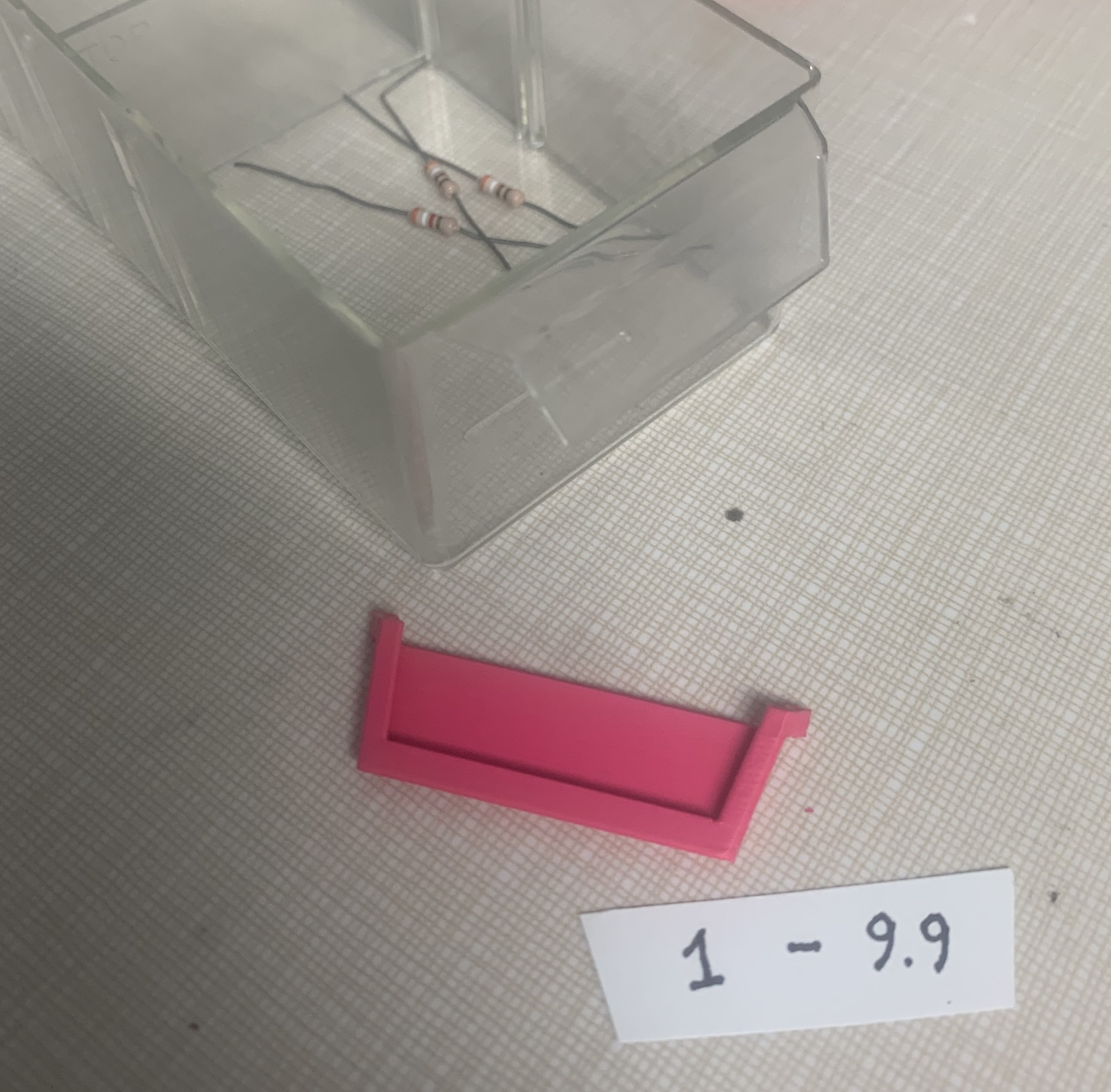 Clip-On Label Holder for Small Parts Drawer