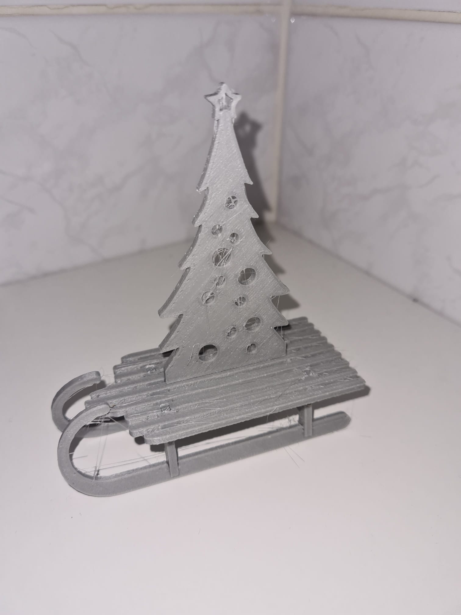 Sleigh with Christmas tree