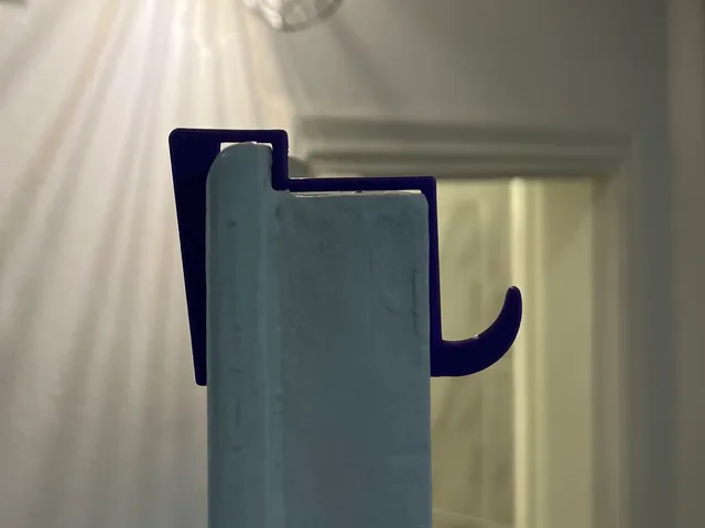 Inside door towel hook