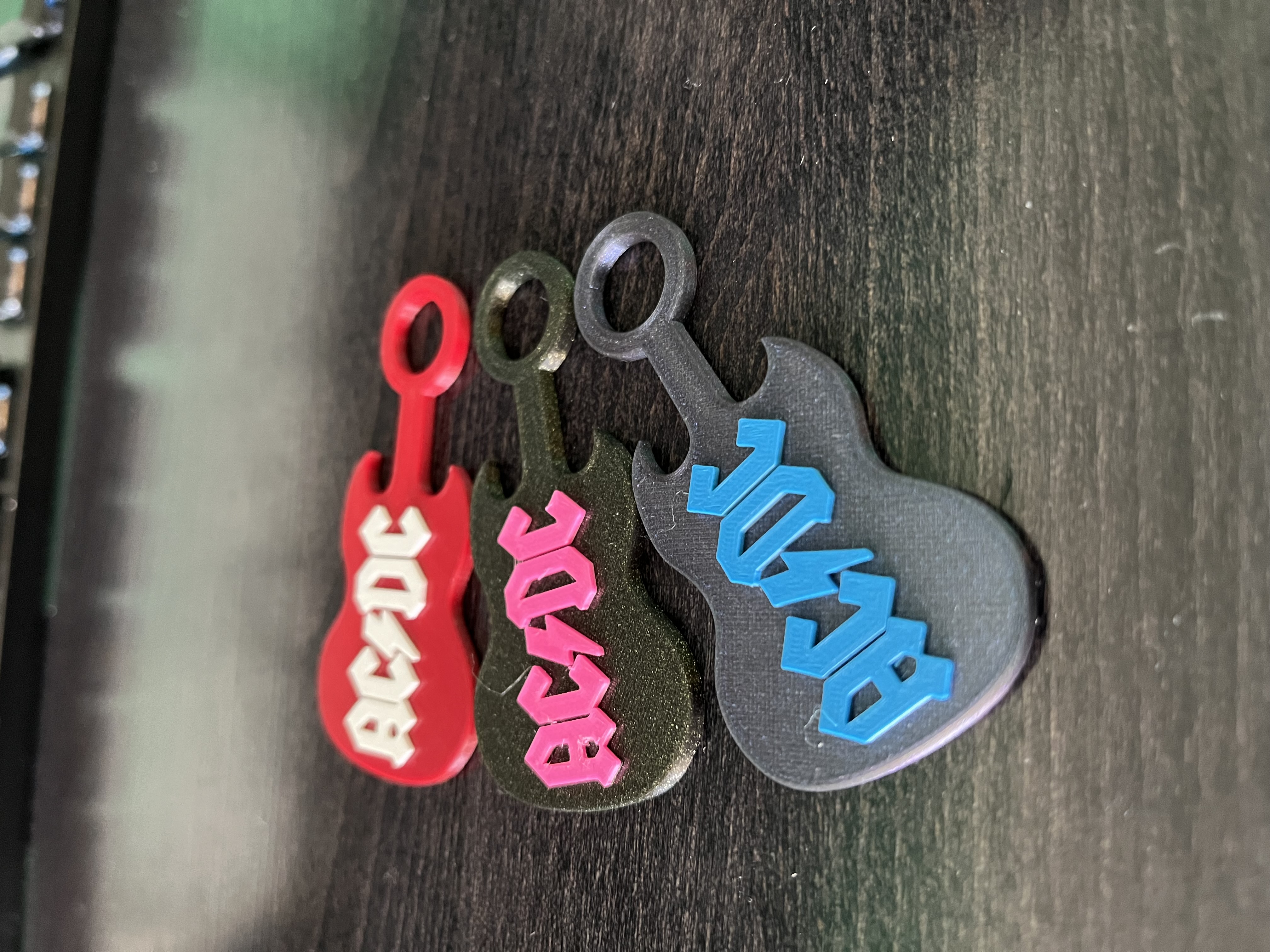 AC/DC Guitar shaped keychain