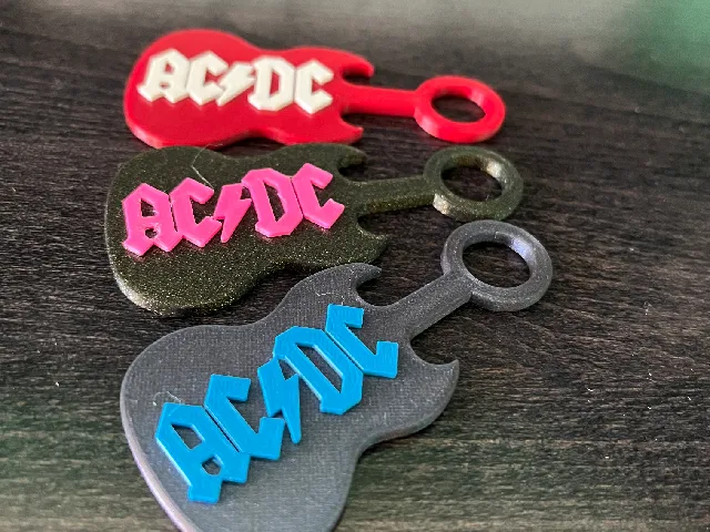 AC/DC Guitar shaped keychain