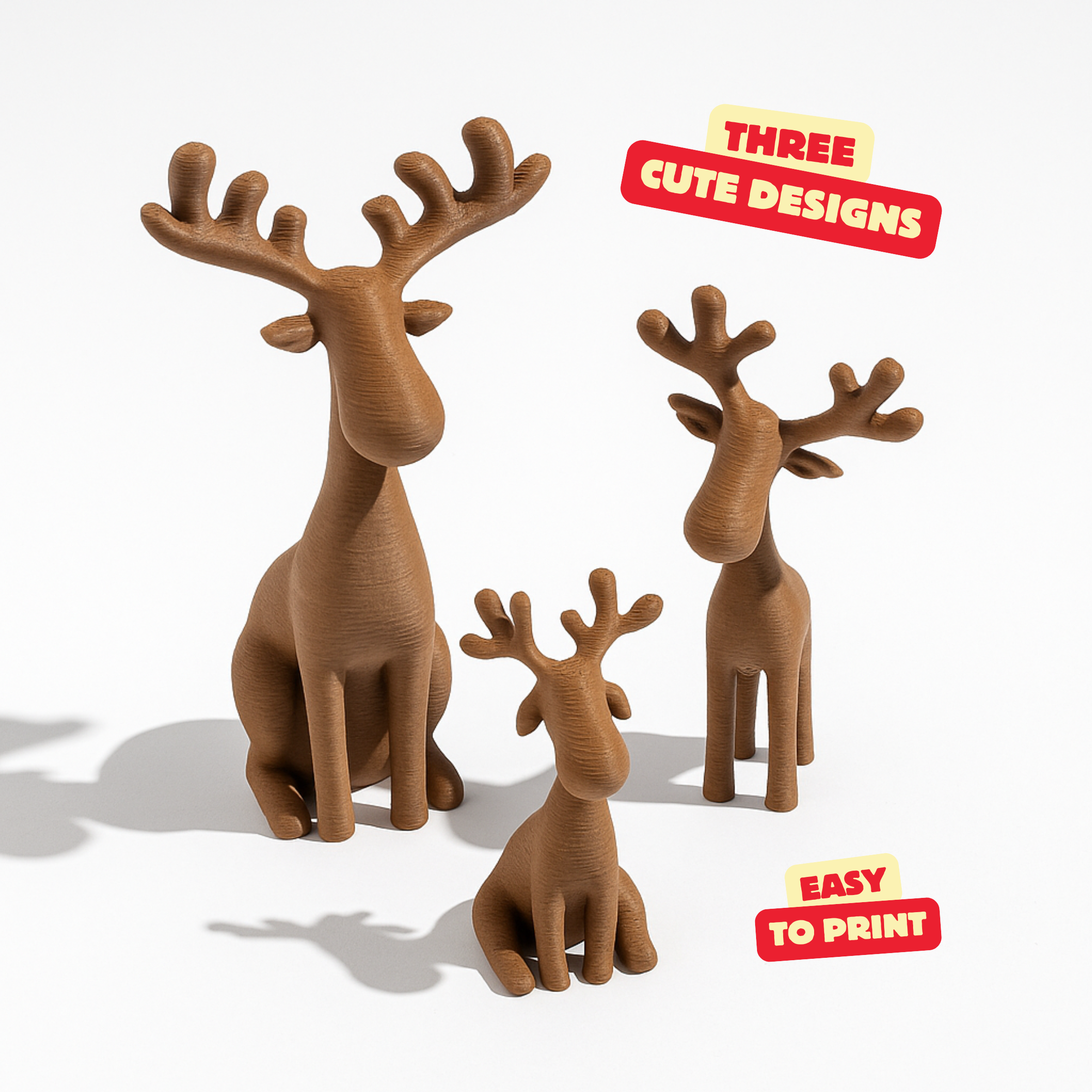 REINDEER FAMILY ABSTRACT / CHRISTMAS DECOR / HOMEDECOR / TABLEDECOR — miniatura 2