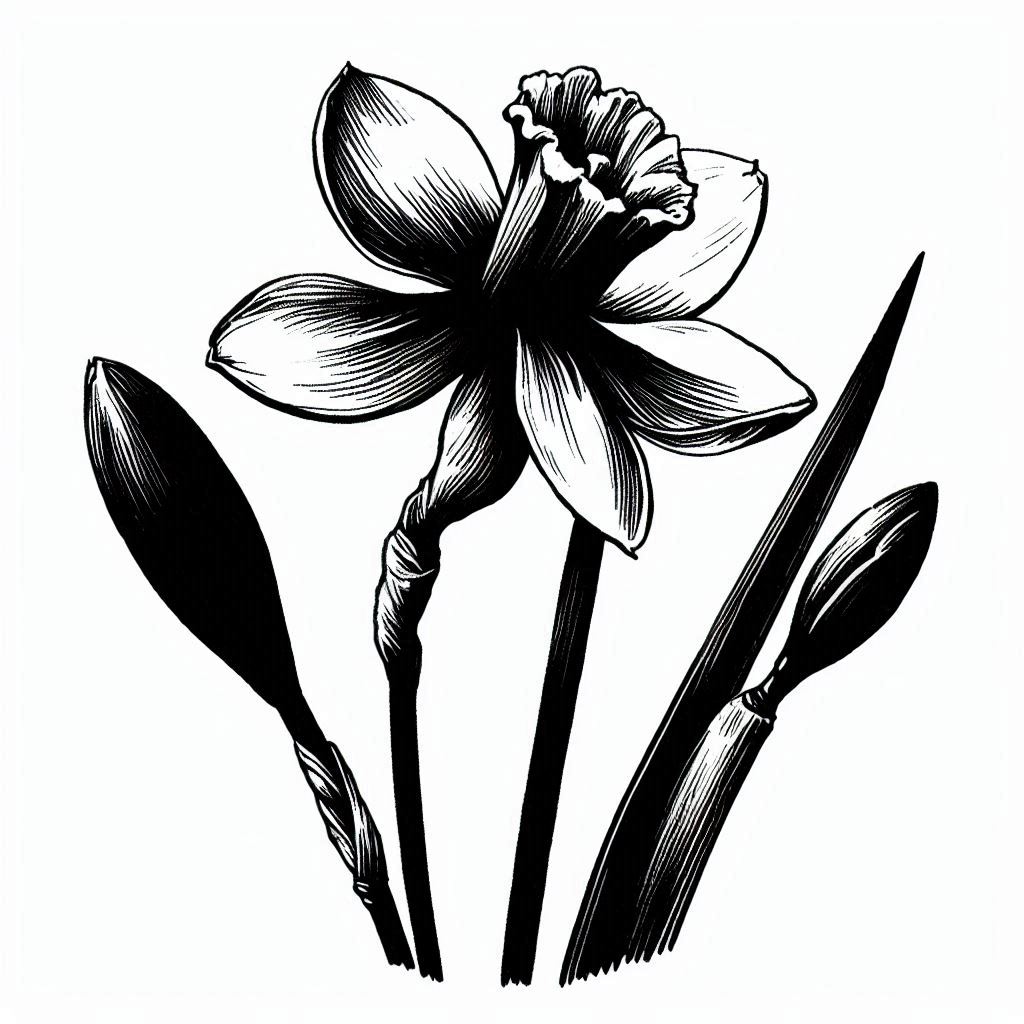 Narciss flower pattern brooch 1