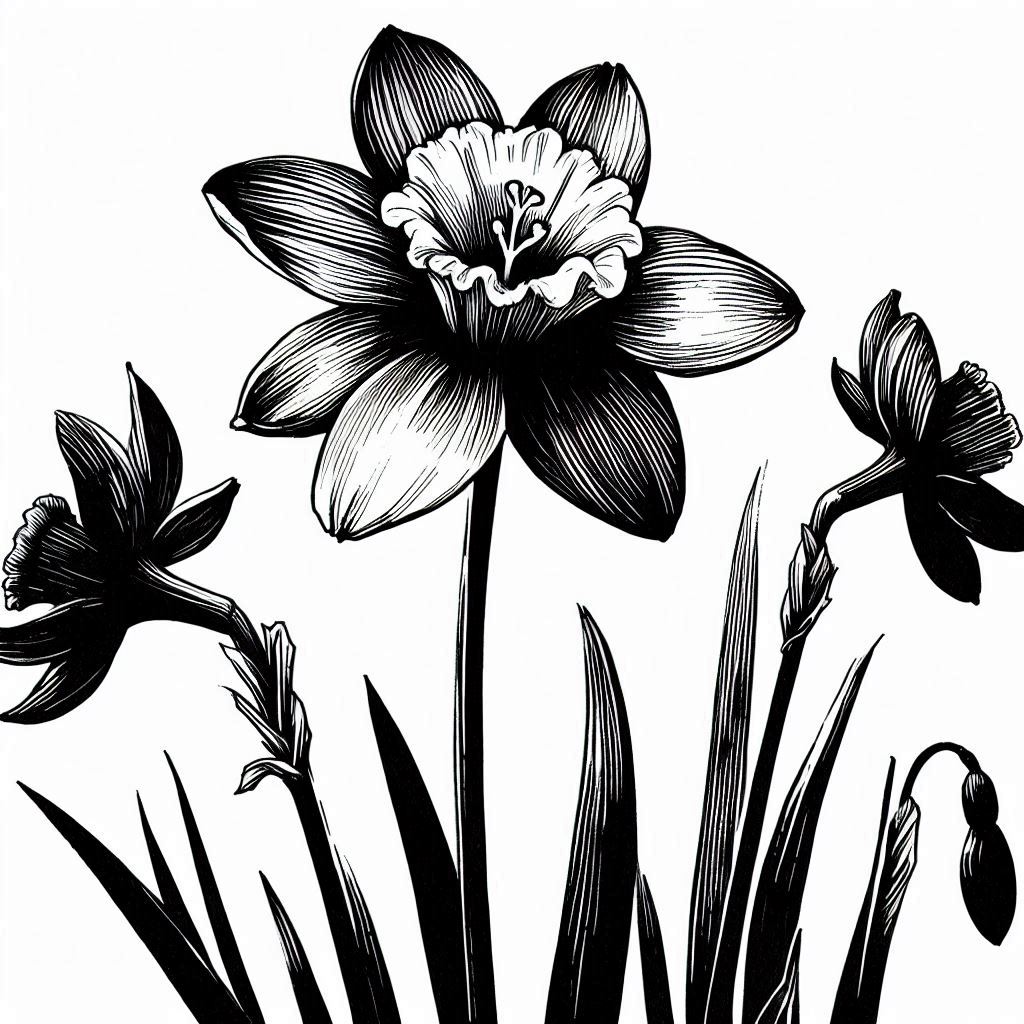Narciss flower pattern brooch 2