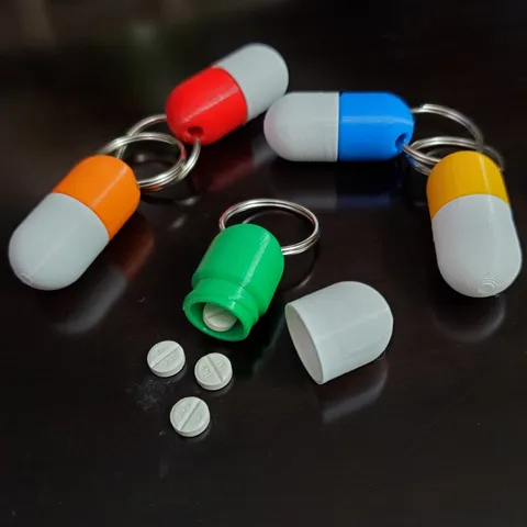 Pill Keychain - Pill Shaped Pill Case