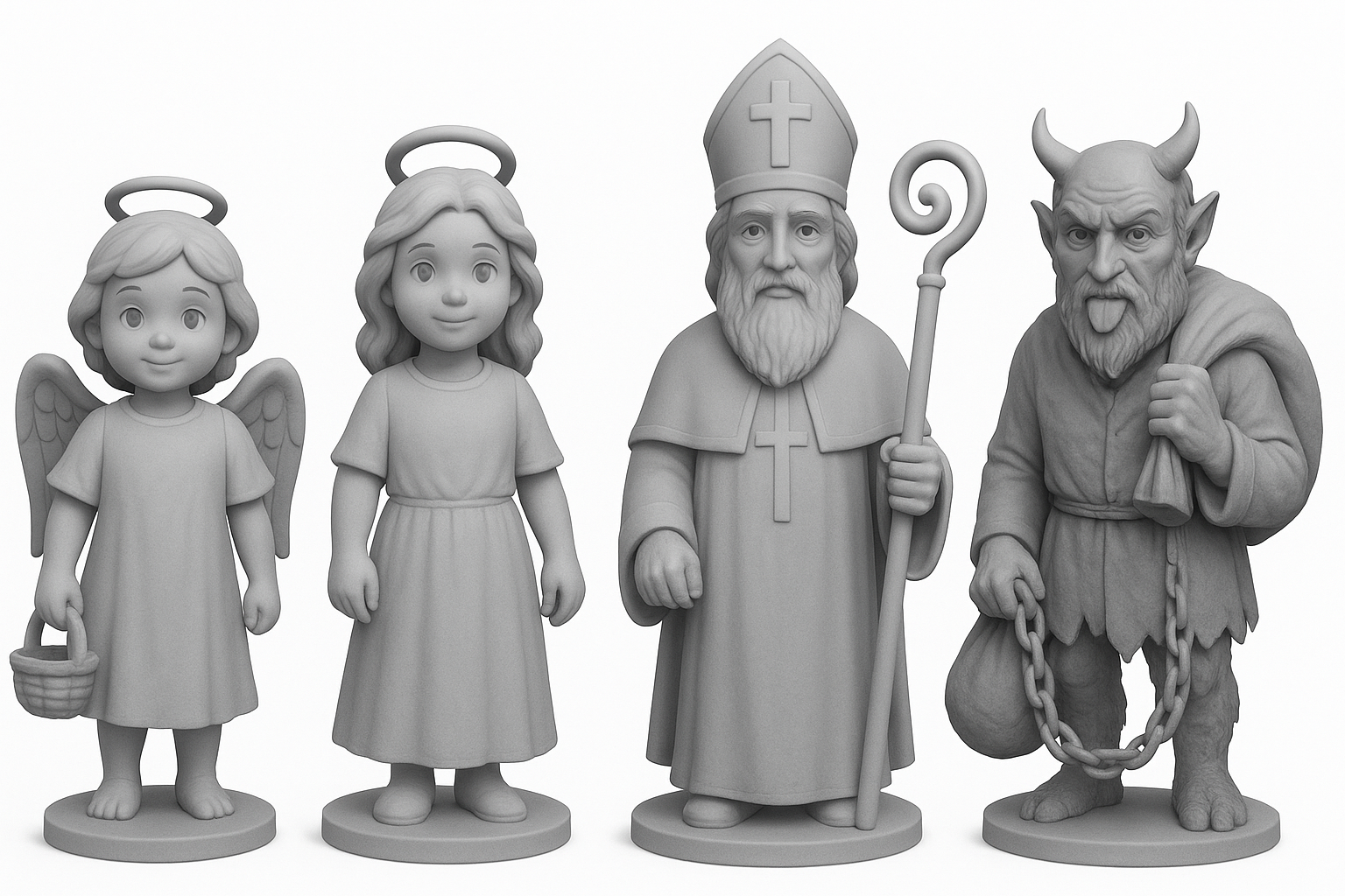 St. Nicholas,  devil and angels