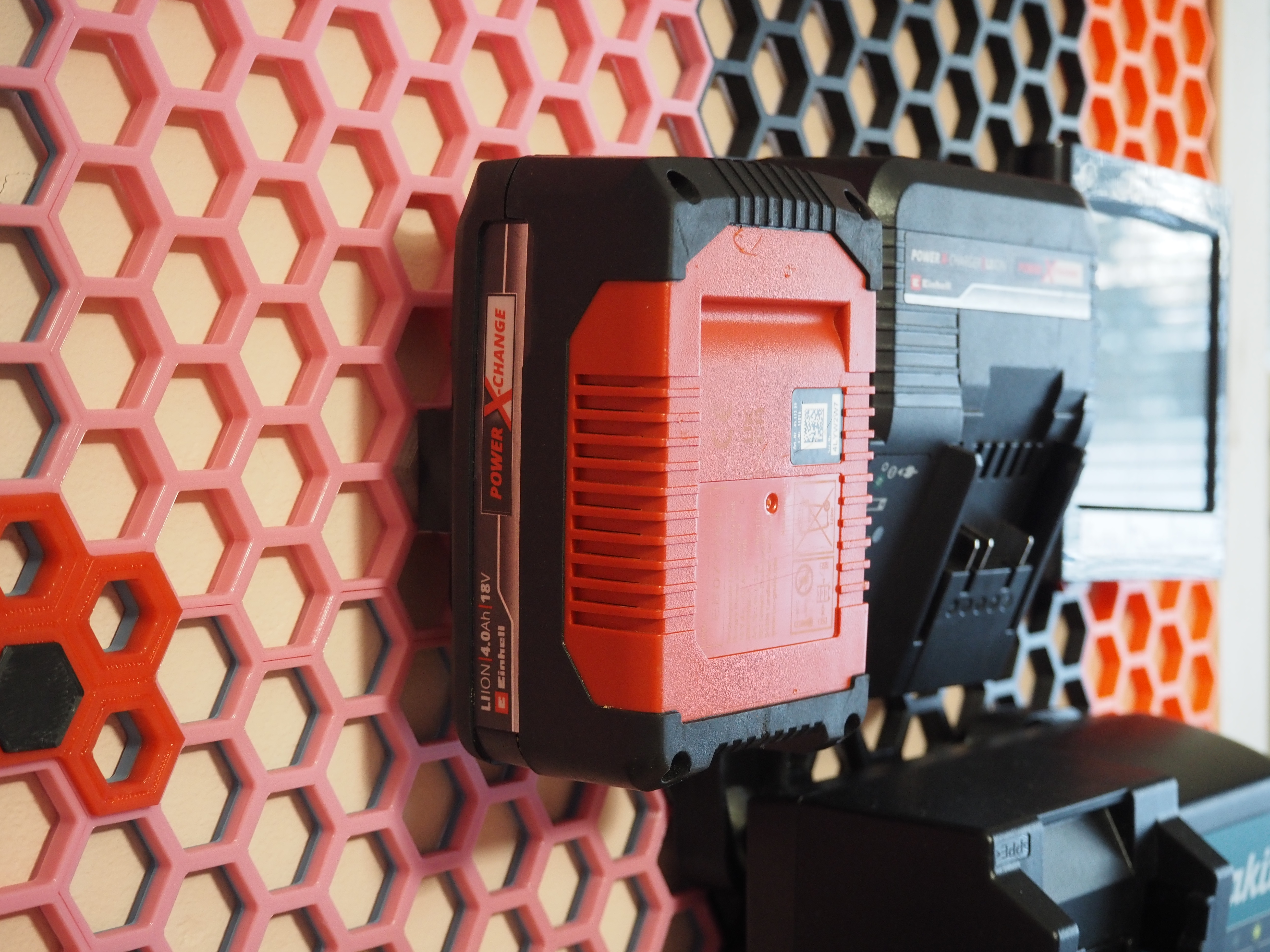 Einhell 18V Power X-Change Honeycomb Storage Wall mount (inc. Fusion 360 and STEP files)