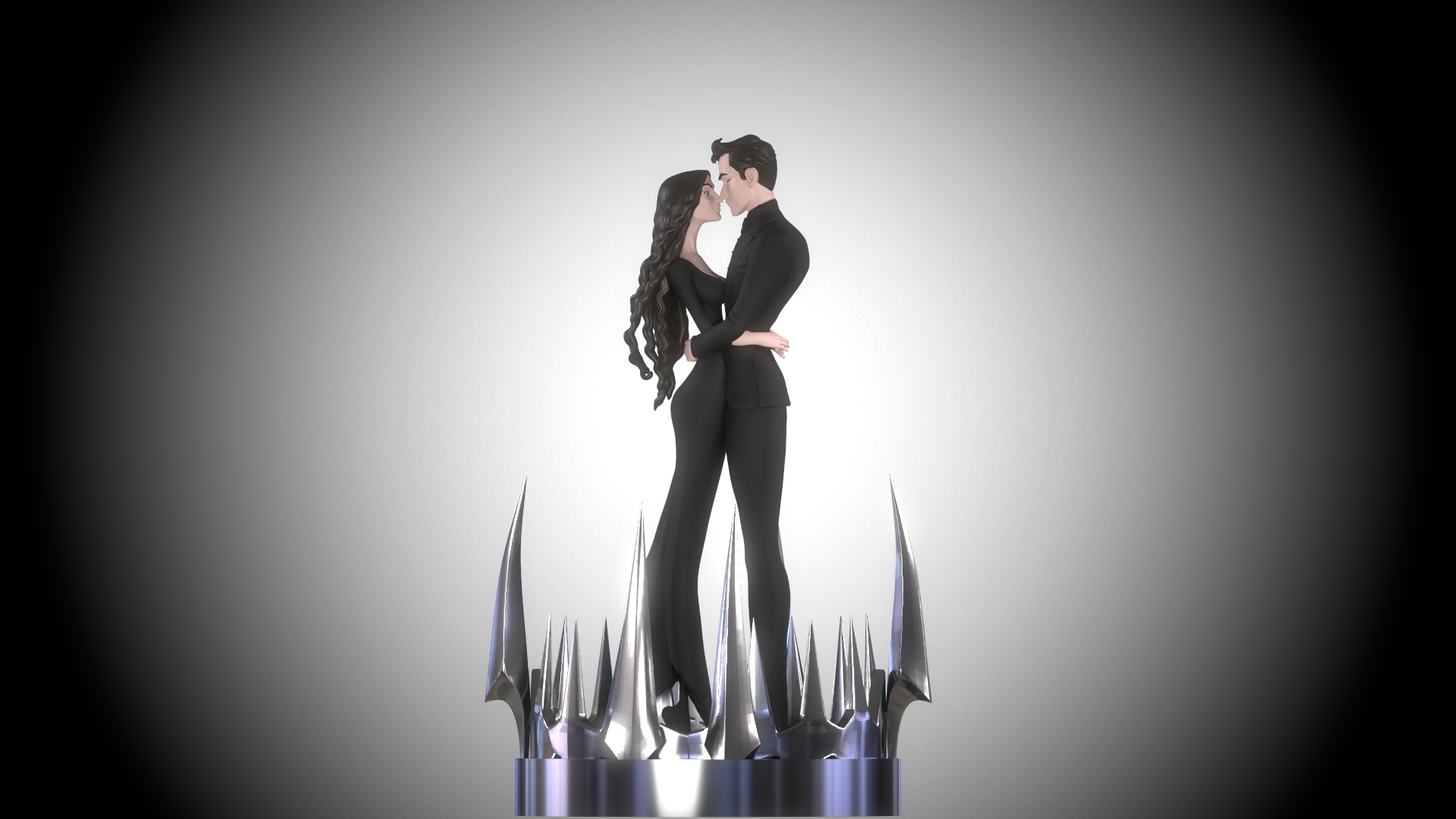 Dark Romance Gothic Stare - Eternal Lovers Miniature Statue