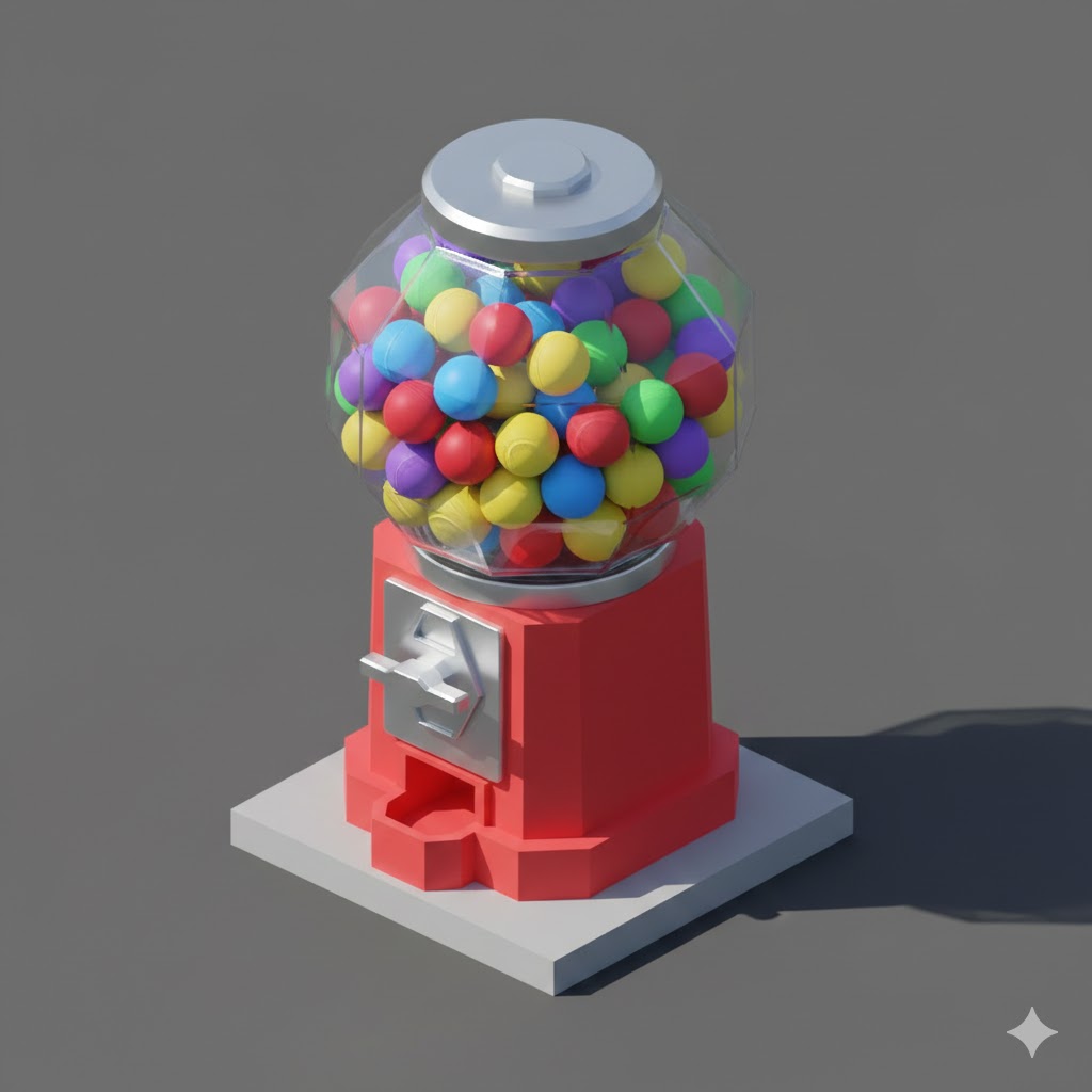 Low Poly Gumball Machine