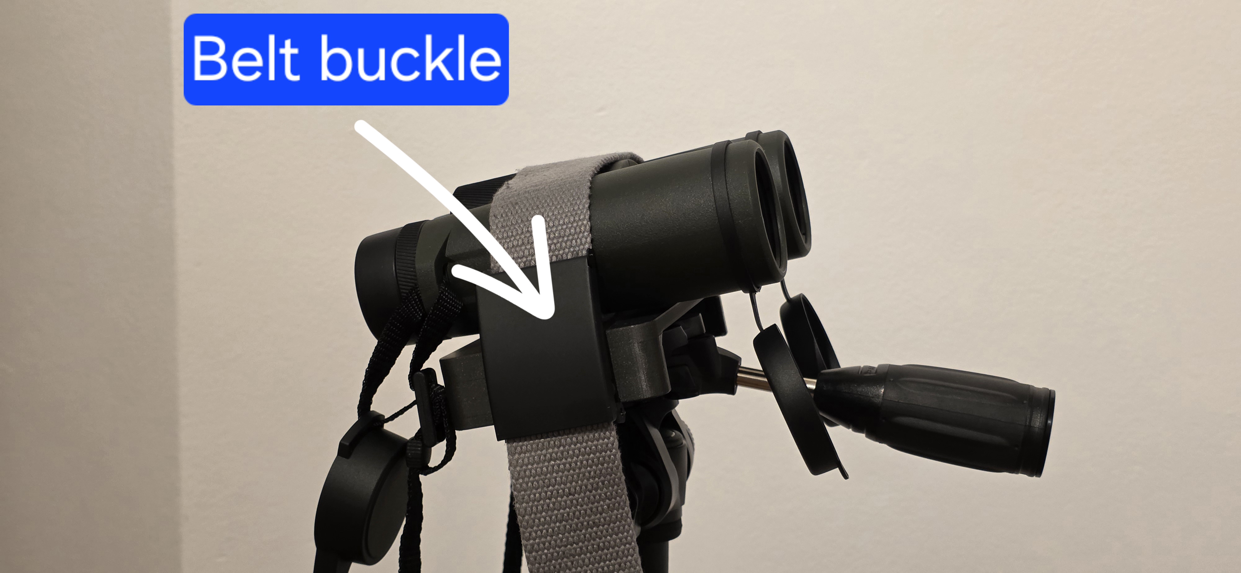 Universal binocular strap for tripod (STEP file)