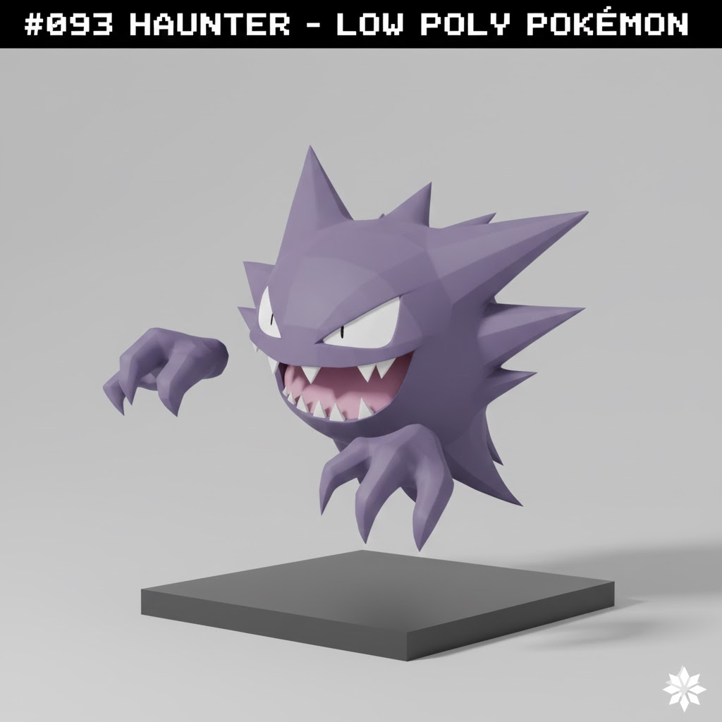 #093 Haunter – Low Poly Pokémon