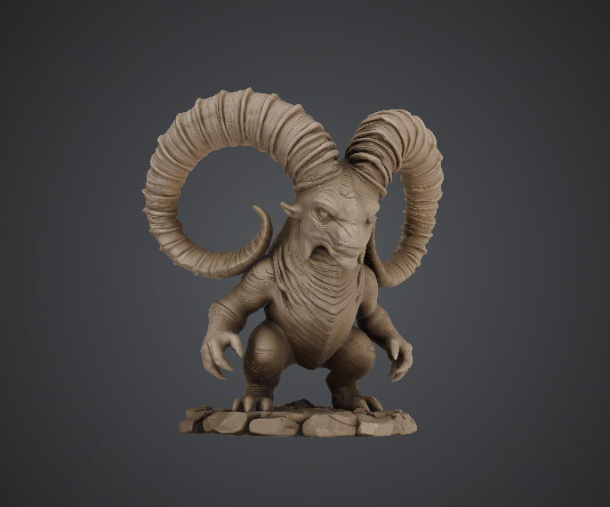 Ram Demon Creature – Horned Fantasy Beast 3D model