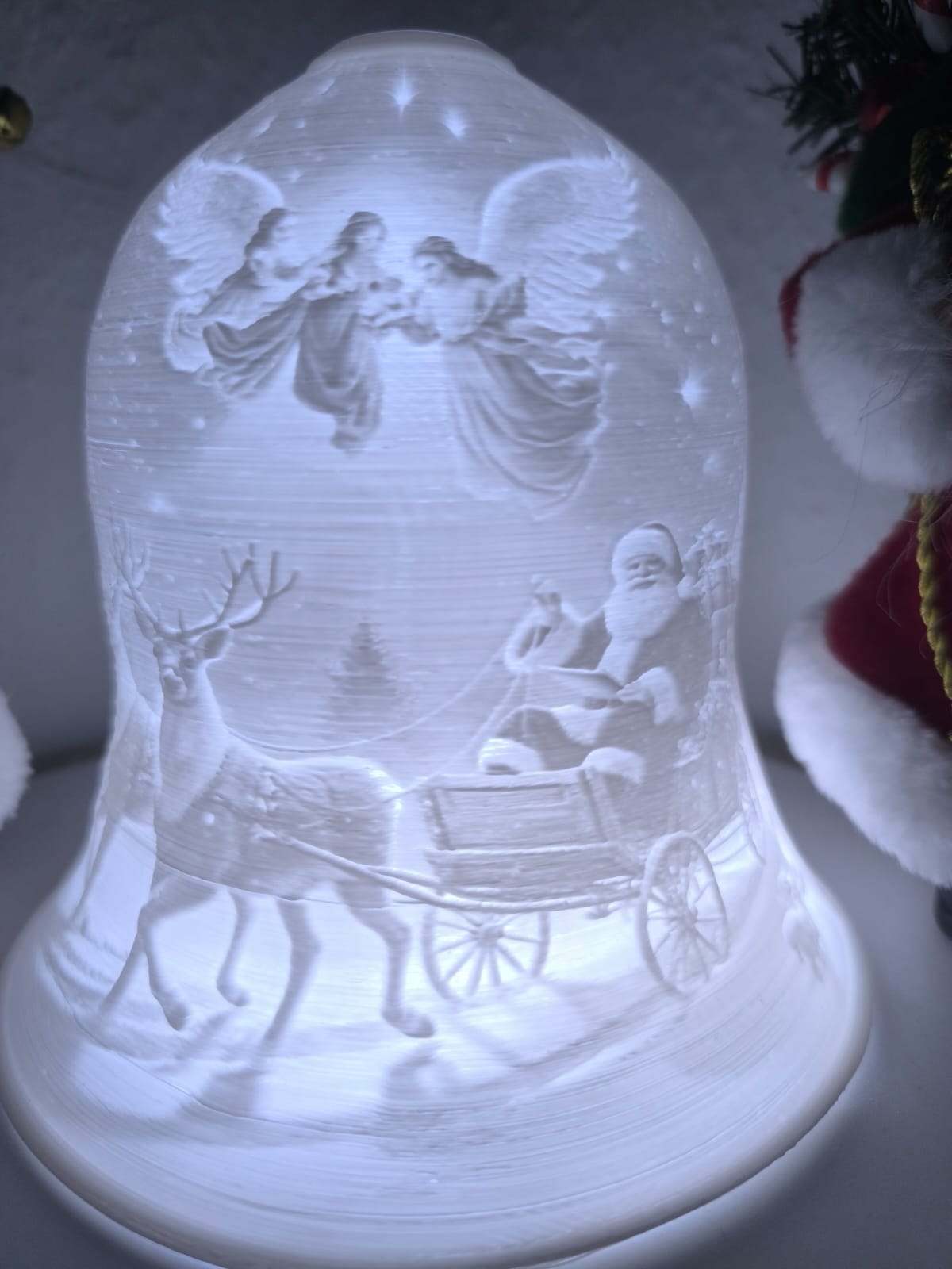 Lithophane Santa mit Engel