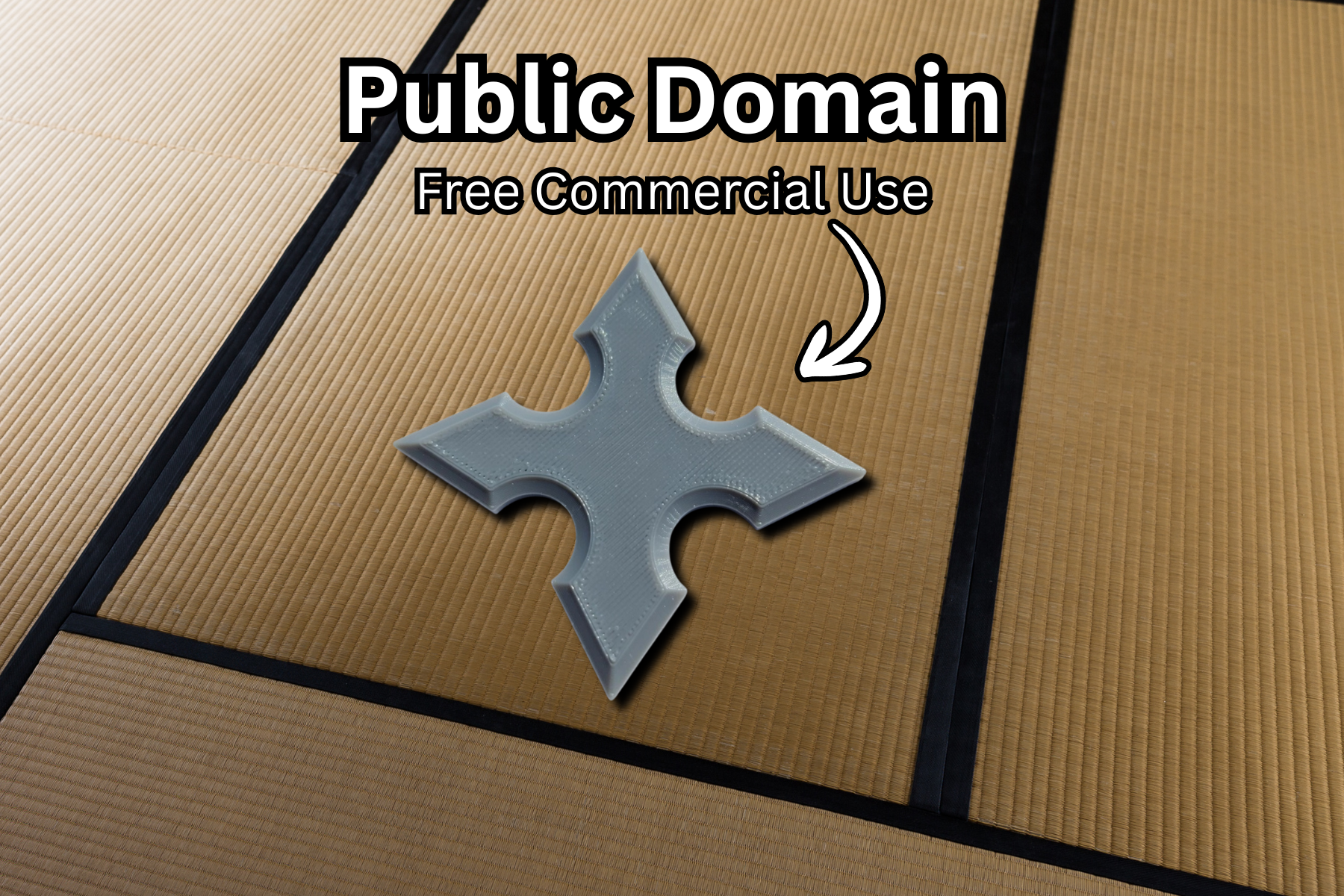 4-Point Ninja Star (Shuriken) Free Public Domain