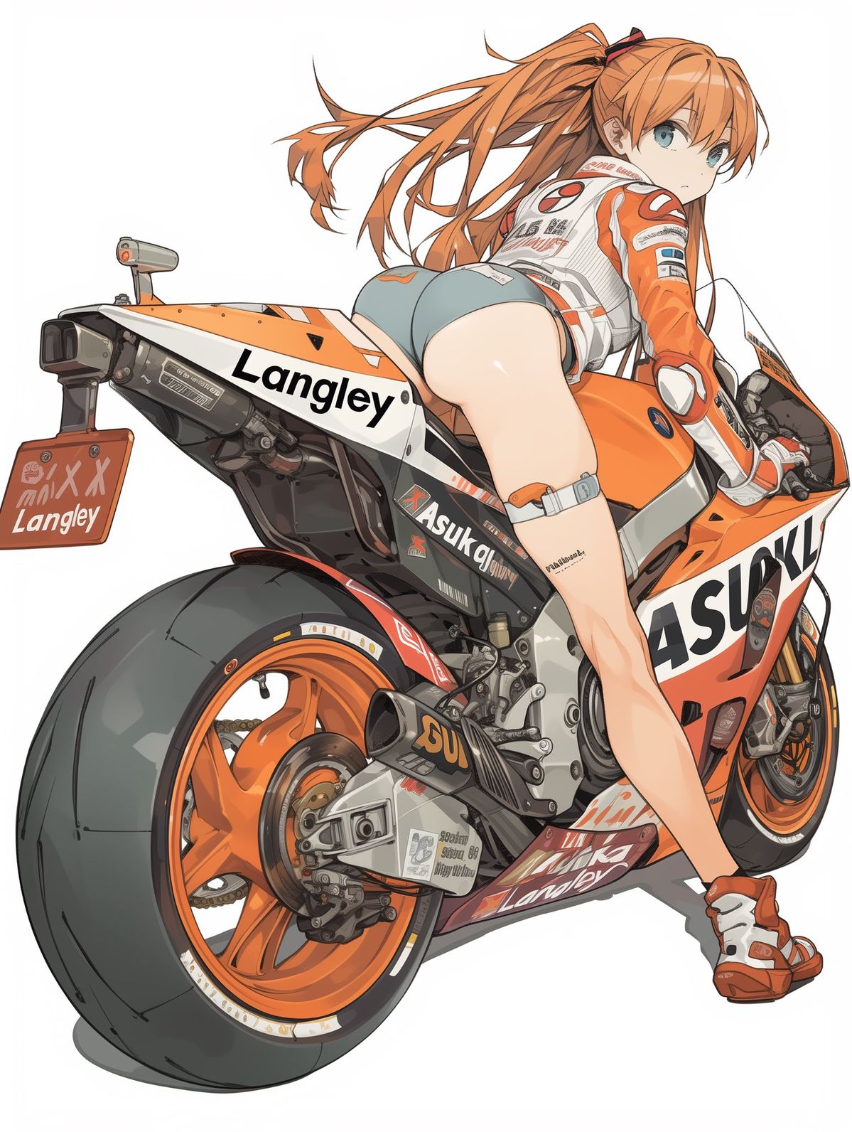 Asuka en moto