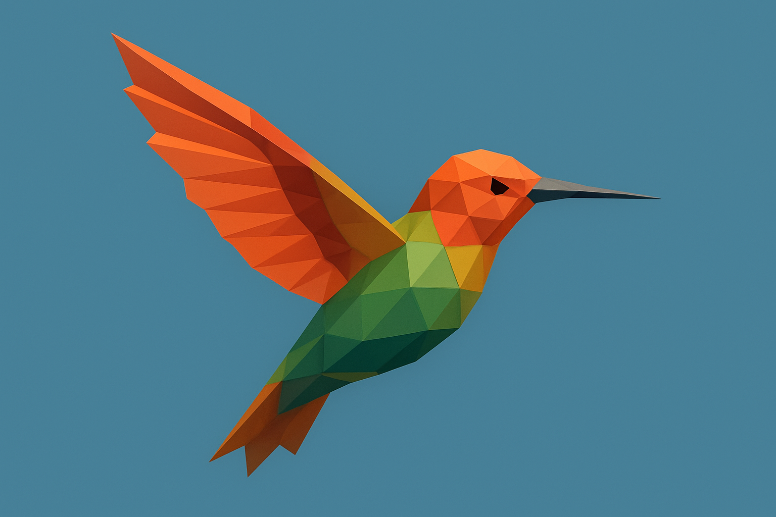 Low poly hummingbird