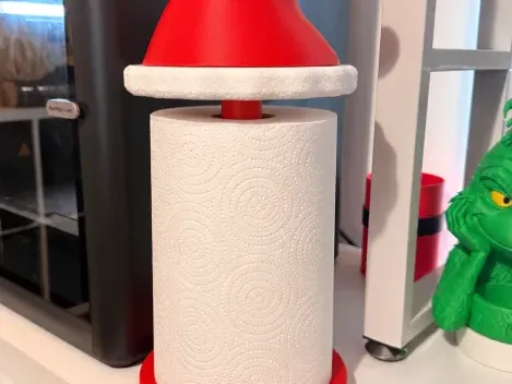 Santa Paper Towel Holder Christmas